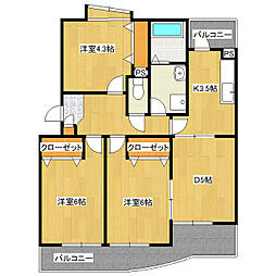 アスピレーション 3DKの間取図画像