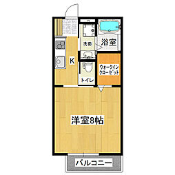 ホワイトコート並木A 1Kの間取図画像