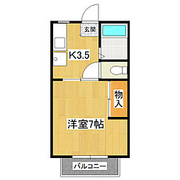 マイシティライフ3番館 1Kの間取図画像