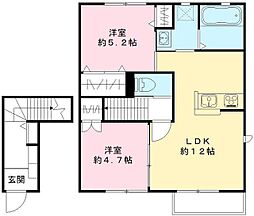 ブランドールB 2LDKの間取図画像
