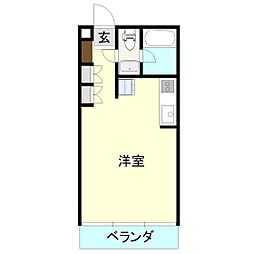 ジュネス並木 ワンルームの間取図画像