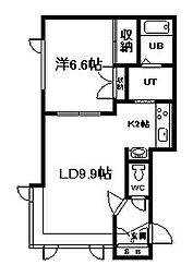 パール永山112B 1LDKの間取図画像
