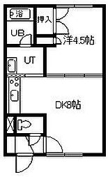 サニーサイド 1DKの間取図画像