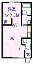 パレスルーセント 1DKの間取図画像