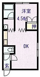 パレスルーセント 1DKの間取図画像