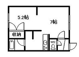 サクセス・2 1DKの間取図画像