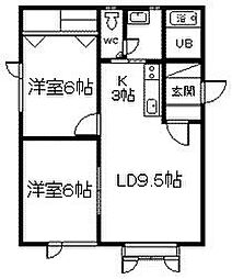 リーブライツ 2LDKの間取図画像