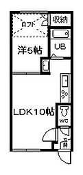 ハンドレットヴィレッジH 1LDKの間取図画像