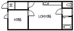 タウンズ9・5 1DKの間取図画像