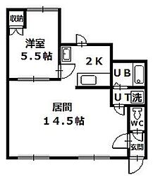 ランブラス 1LDKの間取図画像