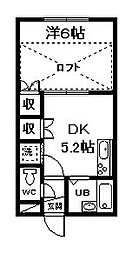 パリオ5・8 1DKの間取図画像