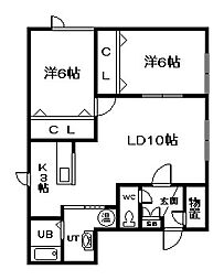 ジョリ1・6 2LDKの間取図画像