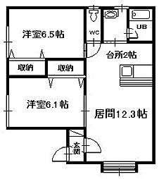 アルト5 2LDKの間取図画像