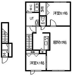 ティーウエスト 2LDKの間取図画像