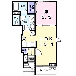 エーデルワイス 1LDKの間取図画像