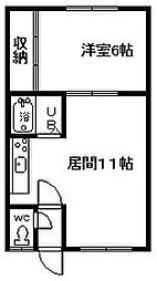 ブルーハウス 1LDKの間取図画像