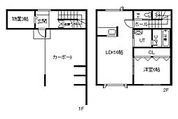 L 1LDKの間取図画像