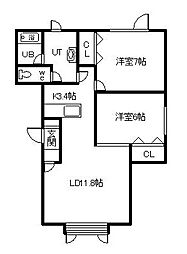 MSさくら 2LDKの間取図画像