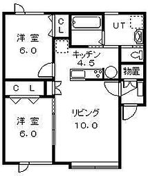 ルミエール 2LDKの間取図画像