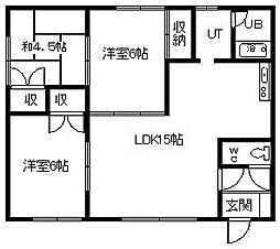 永大グリーンハイツ永山421 3LDKの間取図画像