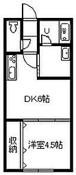 HINOKI西7条 1DKの間取図画像