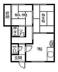 瑞穂マンション 2DKの間取図画像