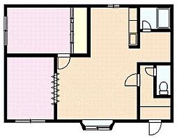 かぎやハイツ 2LDKの間取図画像
