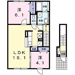 フェリシタ 2LDKの間取図画像