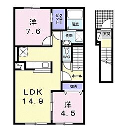 ザ・ユニバース 2LDKの間取図画像