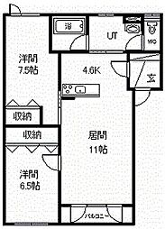 グランステージ1 2LDKの間取図画像