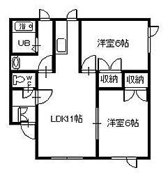 アムール 2LDKの間取図画像
