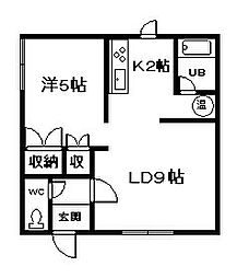 コーポ希望 1LDKの間取図画像