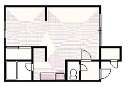 IKコーポB棟 1DKの間取図画像