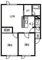 レジデンスザリッチライフ 2LDKの間取図画像