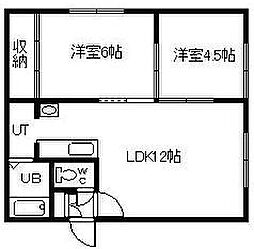 ゴールドクレスト 2LDKの間取図画像