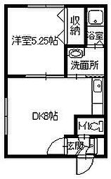 アルファ・ライフ 1DKの間取図画像