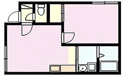 ゴールドクレスト 1DKの間取図画像