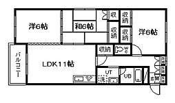 豊岡2条ハイツ 3LDKの間取図画像