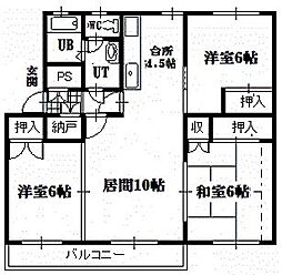 テレパレス旭川春光2 3LDKの間取図画像