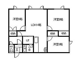しべつハイツ 3LDKの間取図画像