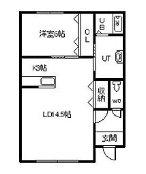 クレア 1LDKの間取図画像