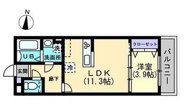 クレール東福山 ｜広島県福山市引野町北1丁目(賃貸マンション1LDK・1階・41.49㎡)の写真 その2