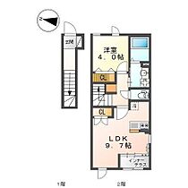 ミュゲ  ｜ 広島県福山市神辺町字十九軒屋258-4（賃貸アパート1LDK・2階・42.81㎡） その2