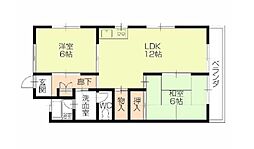 レジデンス三吉 3階2LDKの間取り