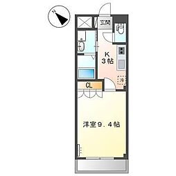 エスペランサ 1Kの間取図画像