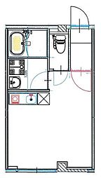 ＳＡＴＯビルみふね 4階ワンルームの間取り