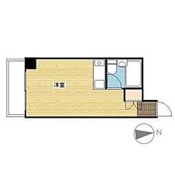 リアサイズ福山 ワンルームの間取図画像