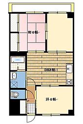 光ハイツ高屋パート2 3DKの間取図画像
