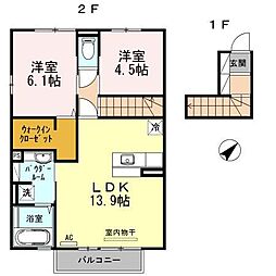 D-Room千代田 2LDKの間取図画像