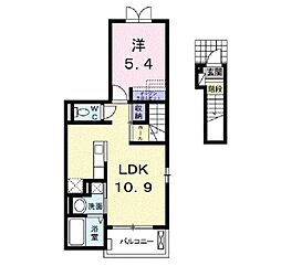 ローズエスポワール 1LDKの間取図画像